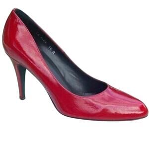Donald Pliner Antique Red Patent Leather Shoe New Pump Flexible Sole $275 NIB